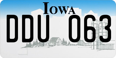 IA license plate DDU063