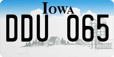 IA license plate DDU065