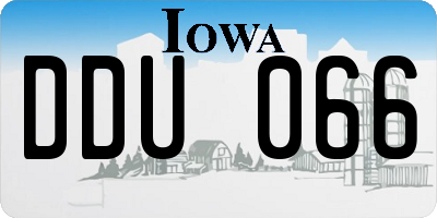 IA license plate DDU066