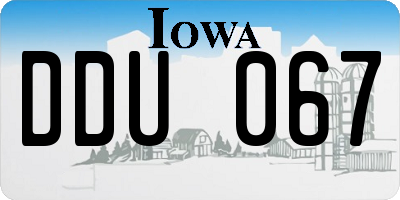 IA license plate DDU067