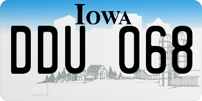 IA license plate DDU068