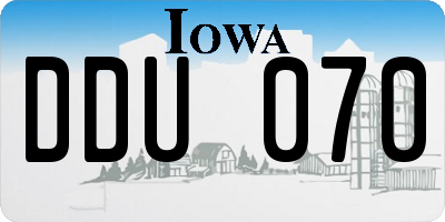 IA license plate DDU070