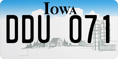 IA license plate DDU071