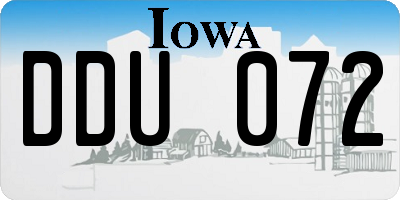 IA license plate DDU072
