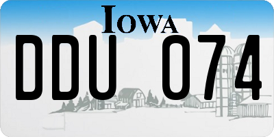 IA license plate DDU074