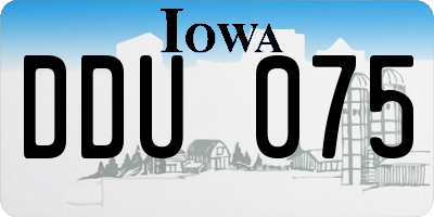 IA license plate DDU075