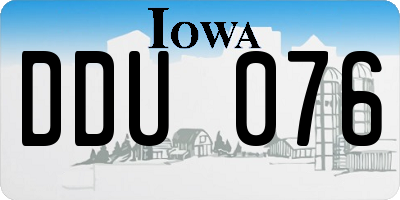 IA license plate DDU076