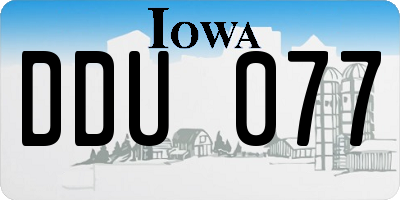 IA license plate DDU077