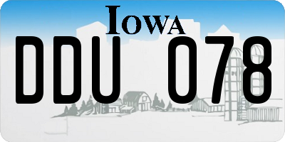 IA license plate DDU078