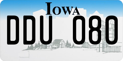 IA license plate DDU080
