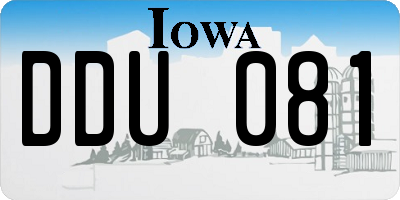 IA license plate DDU081