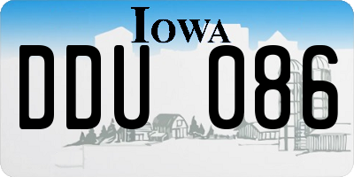 IA license plate DDU086