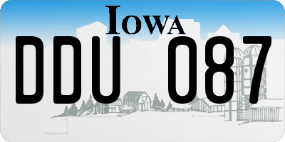 IA license plate DDU087