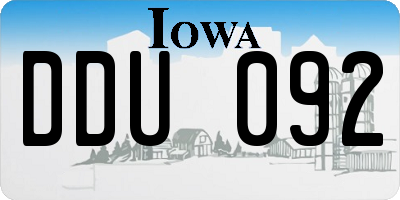 IA license plate DDU092