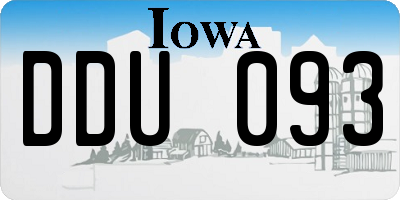 IA license plate DDU093