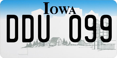 IA license plate DDU099