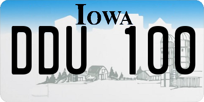 IA license plate DDU100