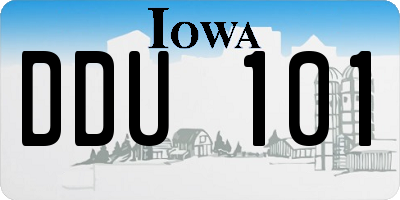 IA license plate DDU101