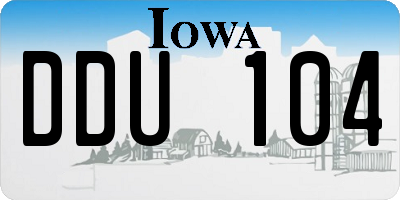 IA license plate DDU104