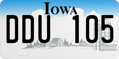 IA license plate DDU105