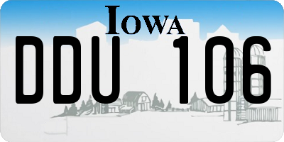 IA license plate DDU106