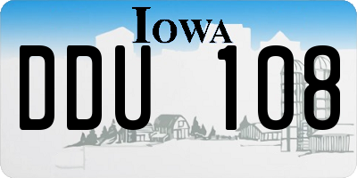 IA license plate DDU108