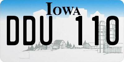 IA license plate DDU110