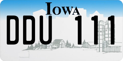 IA license plate DDU111