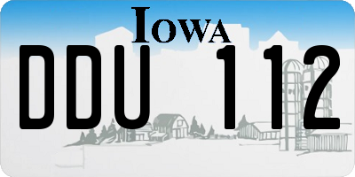 IA license plate DDU112