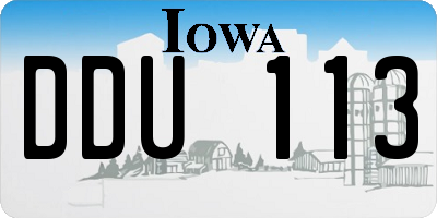 IA license plate DDU113