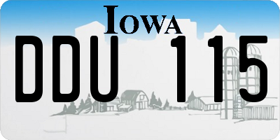 IA license plate DDU115
