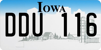 IA license plate DDU116