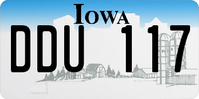 IA license plate DDU117