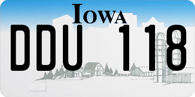 IA license plate DDU118