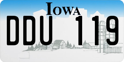 IA license plate DDU119
