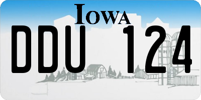 IA license plate DDU124