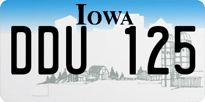 IA license plate DDU125