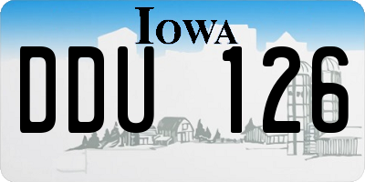 IA license plate DDU126