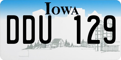 IA license plate DDU129