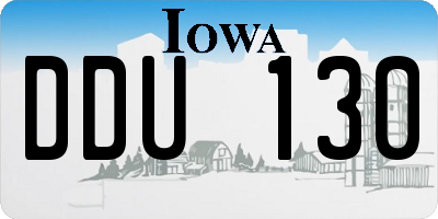 IA license plate DDU130