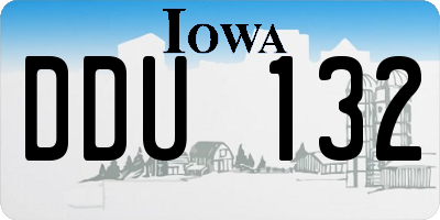 IA license plate DDU132