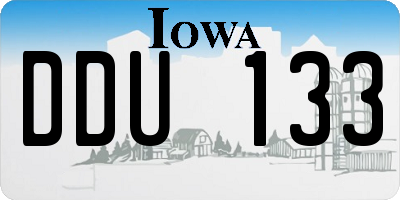 IA license plate DDU133