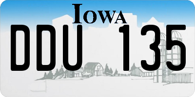 IA license plate DDU135