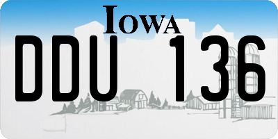 IA license plate DDU136
