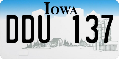 IA license plate DDU137