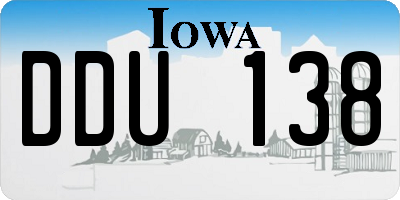 IA license plate DDU138