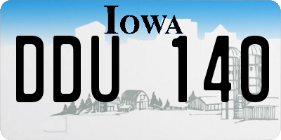 IA license plate DDU140