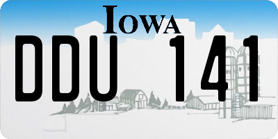 IA license plate DDU141