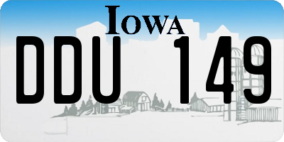 IA license plate DDU149