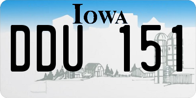 IA license plate DDU151